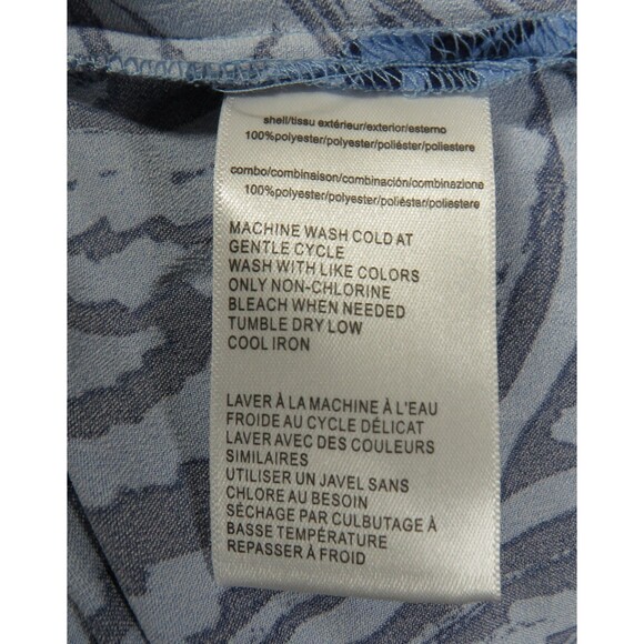 C Wonder Christian Siriano Blue Garden Floral Dolman Flowy Scarf Blouse XS-Small - Picture 11 of 11